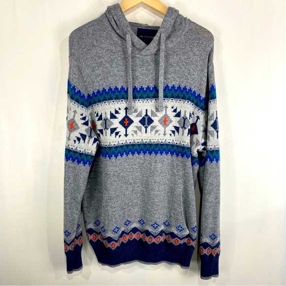 American Eagle Men's Wool Blend Aztec Southwestern Sweatshirt Hoodie Size Large - Picture 1 of 5